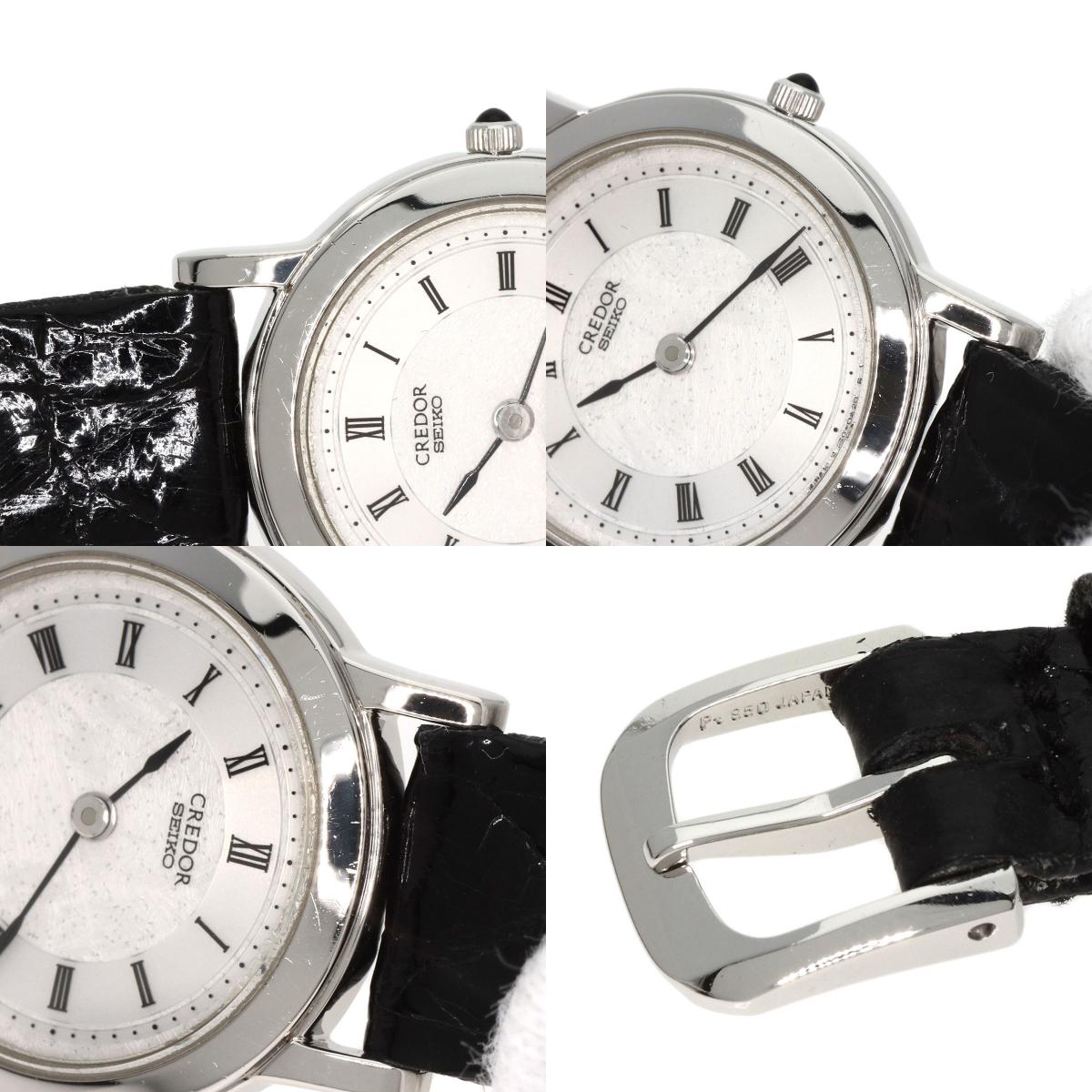 SEIKO CREDOR Watches 4J80-0A10 Platinum PT950/Leather Ladies