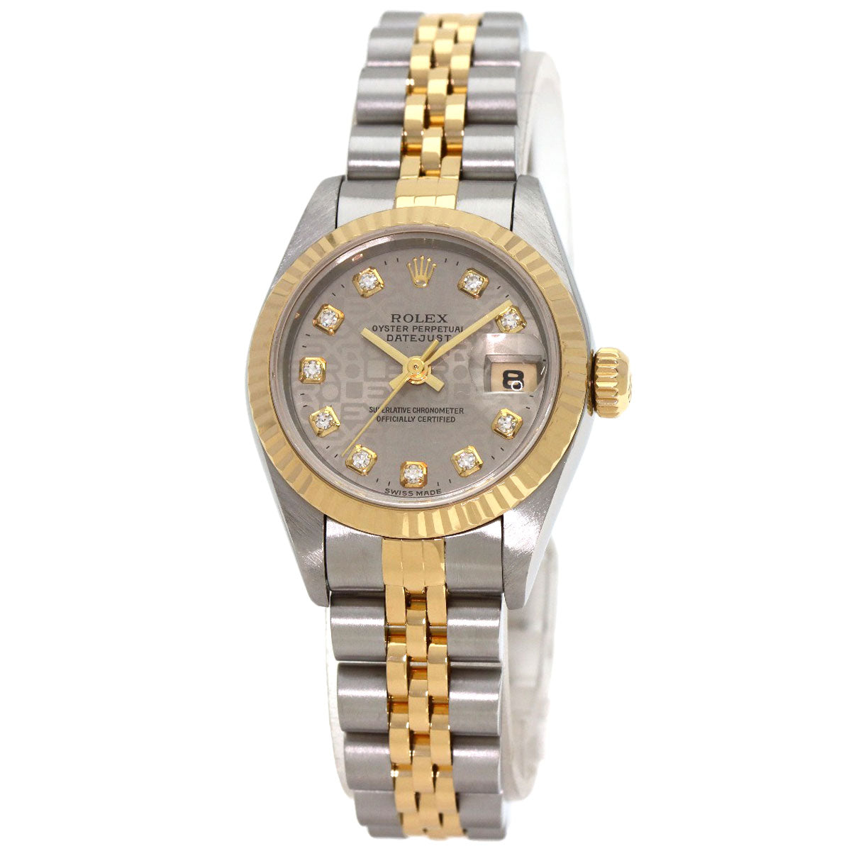 ROLEX Datejust 10P Diamond Grey CP Watches 69173G Stainless Steel/SSxK18YG Ladies