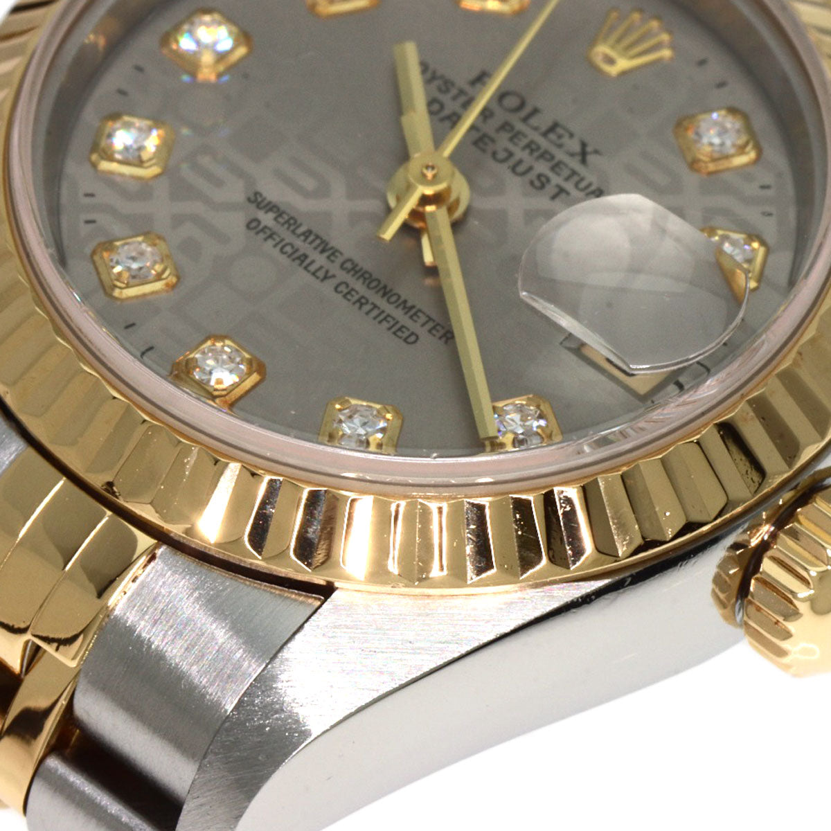 ROLEX Datejust 10P Diamond Grey CP Watches 69173G Stainless Steel/SSxK18YG Ladies