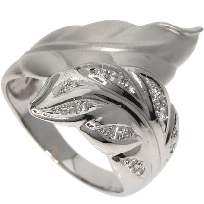 0.09ct Leaf motif Diamond Ring Platinum PT900  9.4g　Ladies