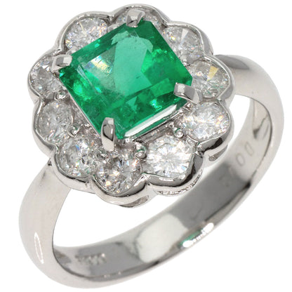 1.41ct Emerald Diamond Ring Platinum PT900  5.9g　Ladies