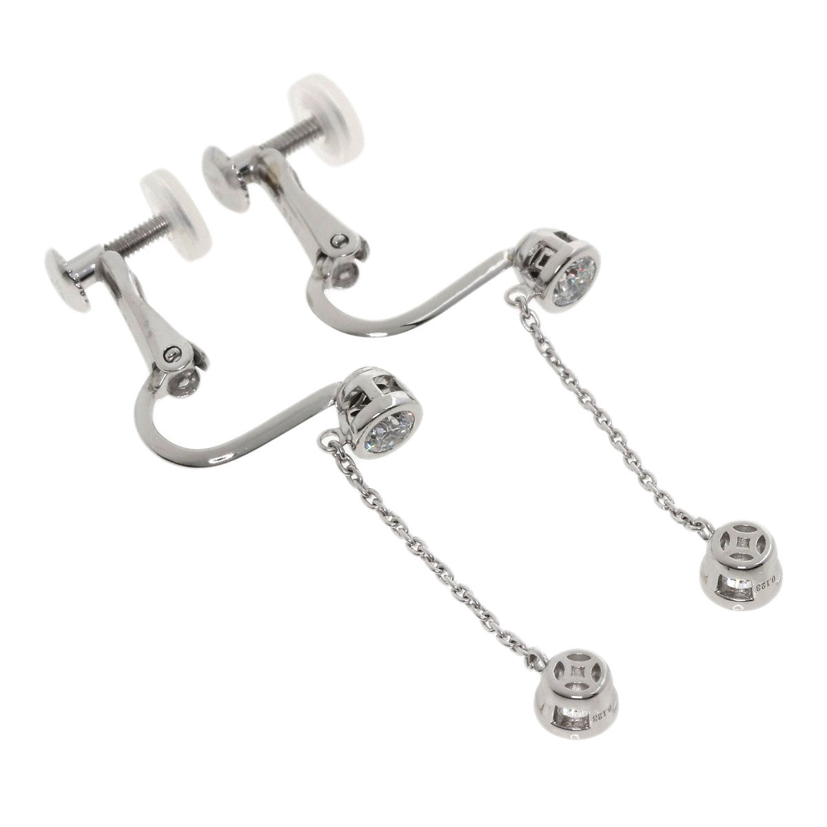 0.131ct Diamond Earring Platinum PT900  3.2g　Ladies