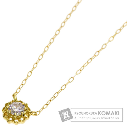 0.13ct Diamond Necklace K18 Yellow Gold  0.8g　Ladies