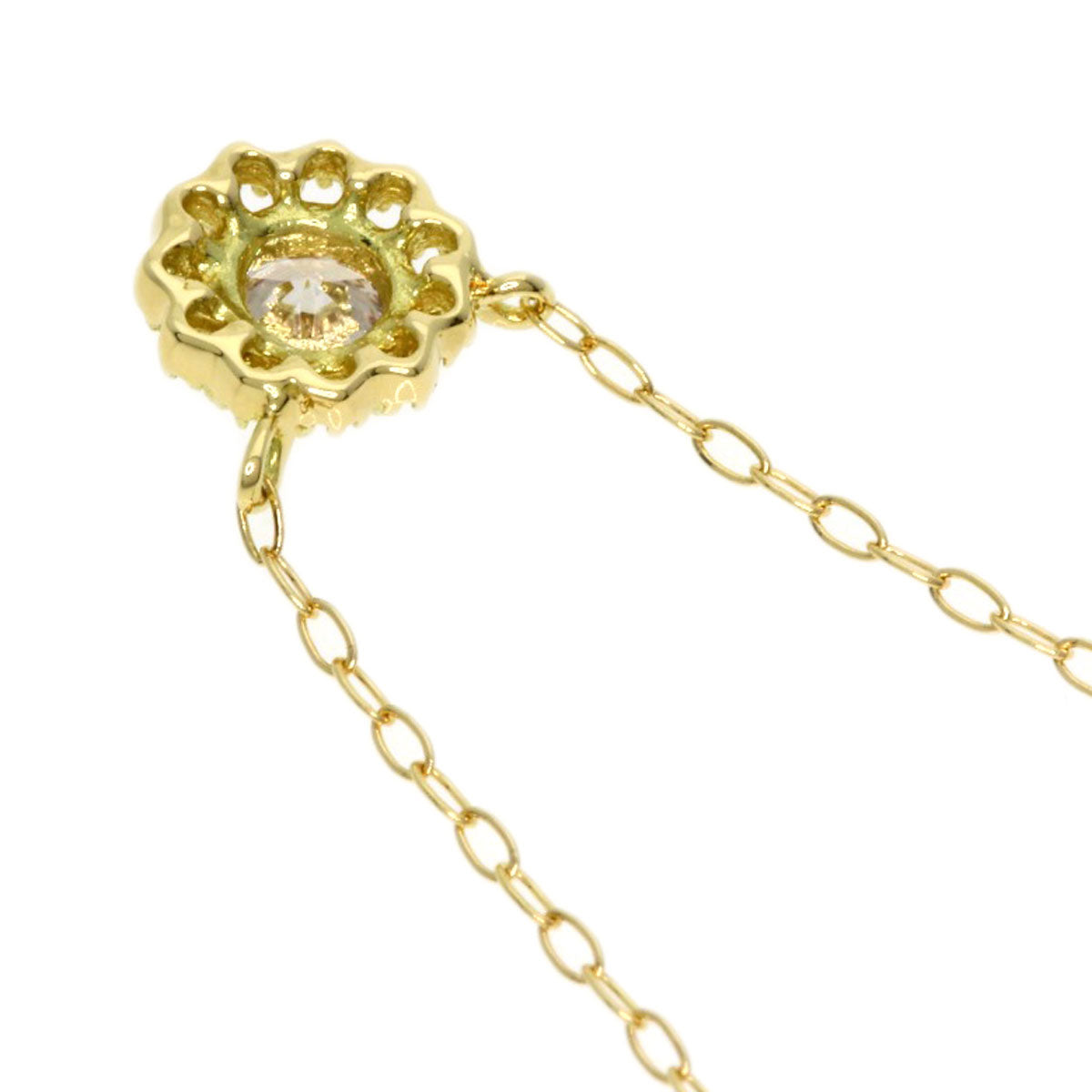 0.13ct Diamond Necklace K18 Yellow Gold  0.8g　Ladies