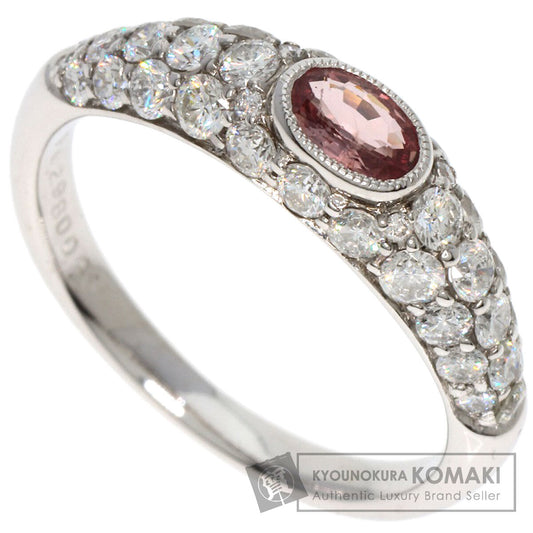 0.298ct Padparadscha Sapphire Diamond Ring K18 White Gold  3.5g　Ladies