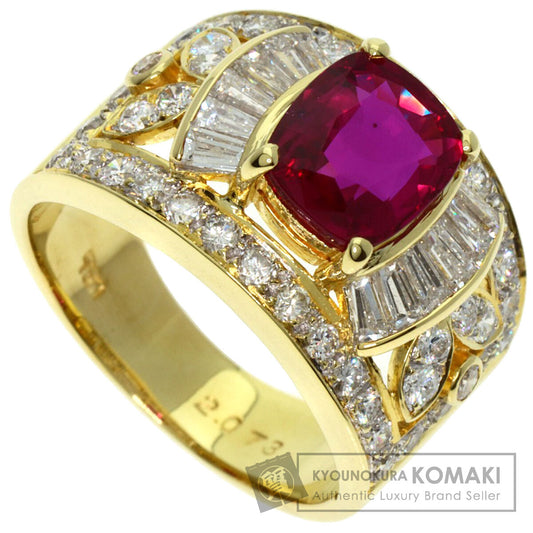 2.073ct Ruby Diamond Ring K18 Yellow Gold  9.2g　Ladies