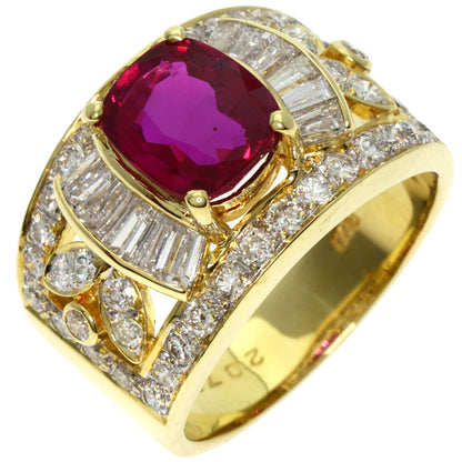 2.073ct Ruby Diamond Ring K18 Yellow Gold  9.2g　Ladies