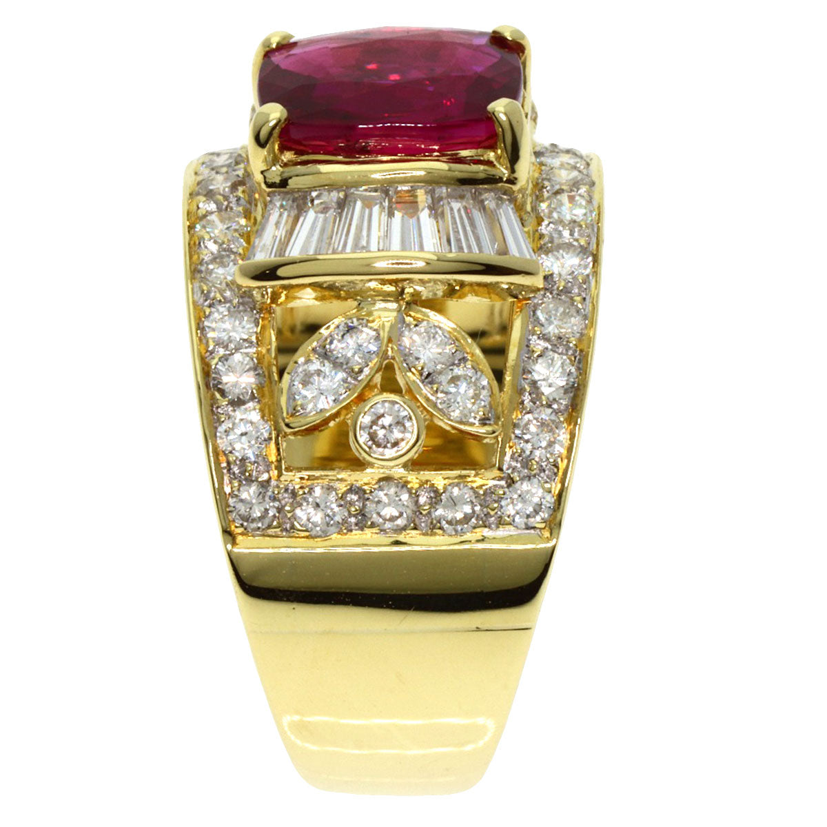 2.073ct Ruby Diamond Ring K18 Yellow Gold  9.2g　Ladies