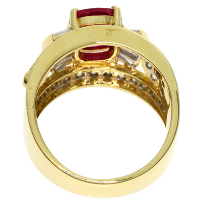 2.073ct Ruby Diamond Ring K18 Yellow Gold  9.2g　Ladies