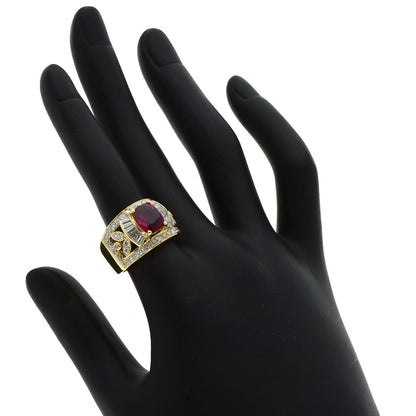 2.073ct Ruby Diamond Ring K18 Yellow Gold  9.2g　Ladies