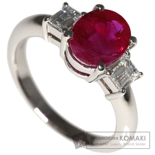 2.018ct Ruby  Diamond Ring Platinum PT900  6.3g　Ladies