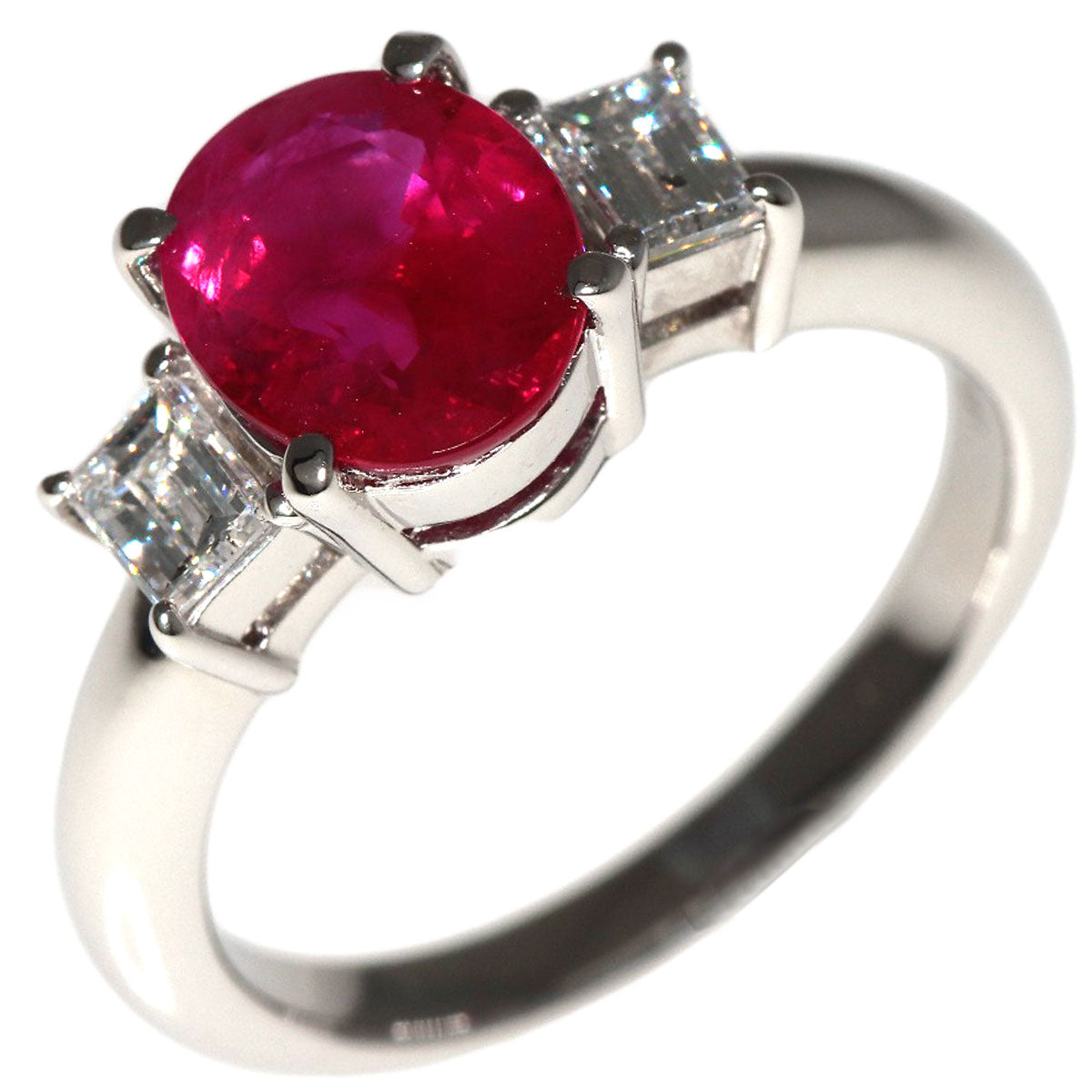 2.018ct Ruby  Diamond Ring Platinum PT900  6.3g　Ladies