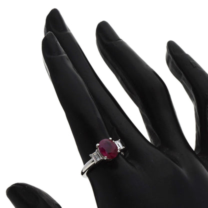 2.018ct Ruby  Diamond Ring Platinum PT900  6.3g　Ladies