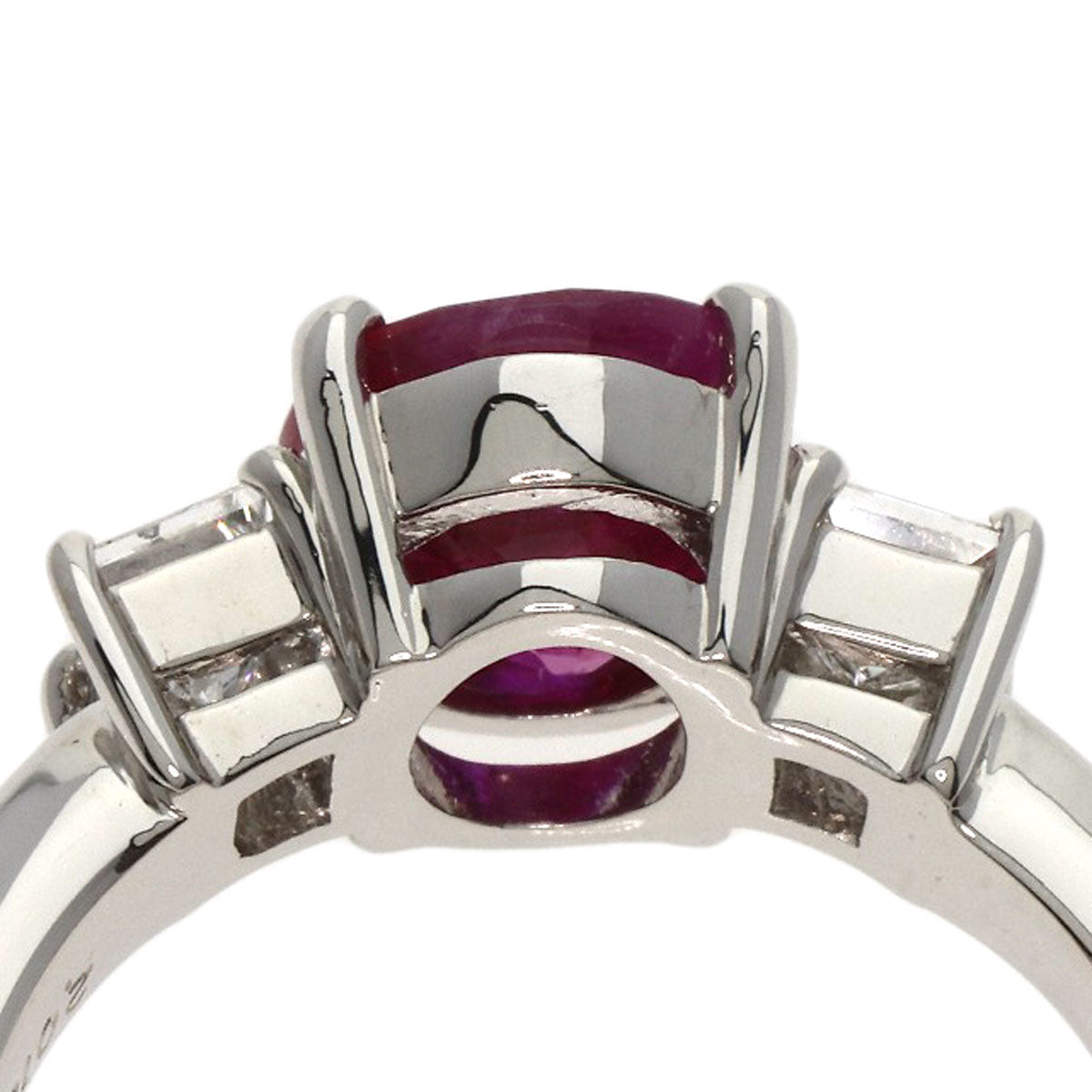 2.018ct Ruby  Diamond Ring Platinum PT900  6.3g　Ladies