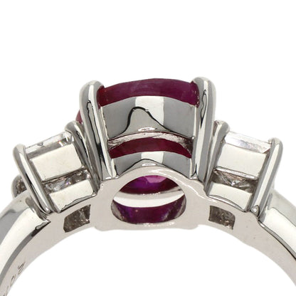 2.018ct Ruby  Diamond Ring Platinum PT900  6.3g　Ladies