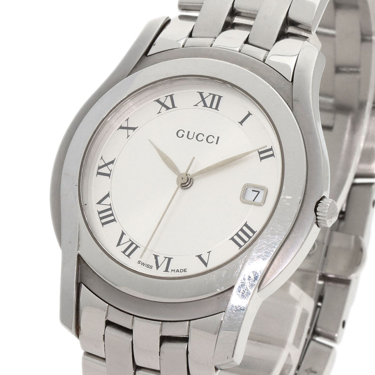 GUCCI Round face Watches 5500M Stainless Steel/Stainless Steel mens