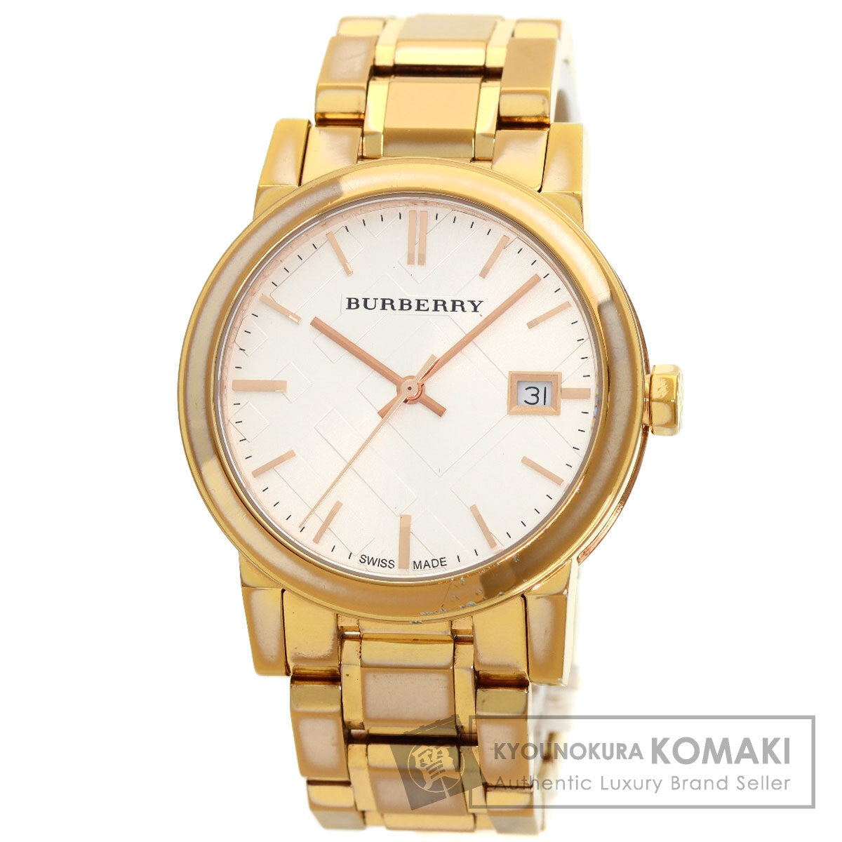 BURBERRY Round face Watches BU9104 Gold Plated/Gold Plated Ladies