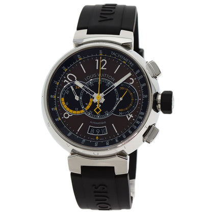 LOUIS VUITTON Tambour Voyage Chronograph Watches Q102L Stainless Steel/Rubber mens