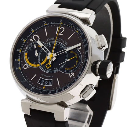 LOUIS VUITTON Tambour Voyage Chronograph Watches Q102L Stainless Steel/Rubber mens