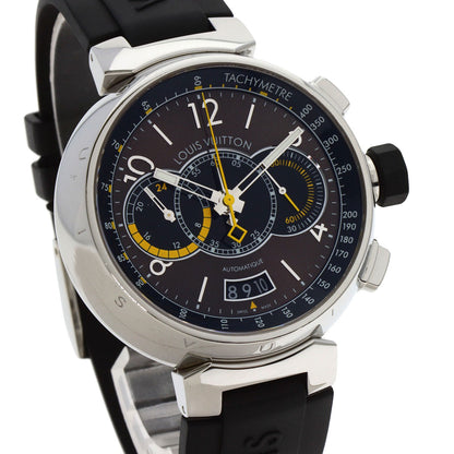 LOUIS VUITTON Tambour Voyage Chronograph Watches Q102L Stainless Steel/Rubber mens