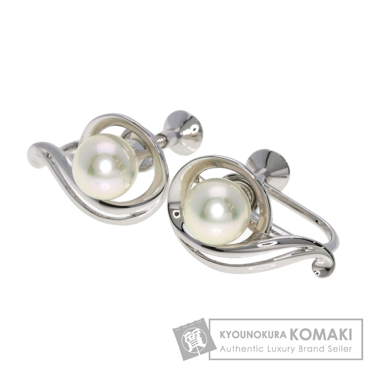 MIKIMOTO   Earring Akoya pearl Pearl Silver Ladies