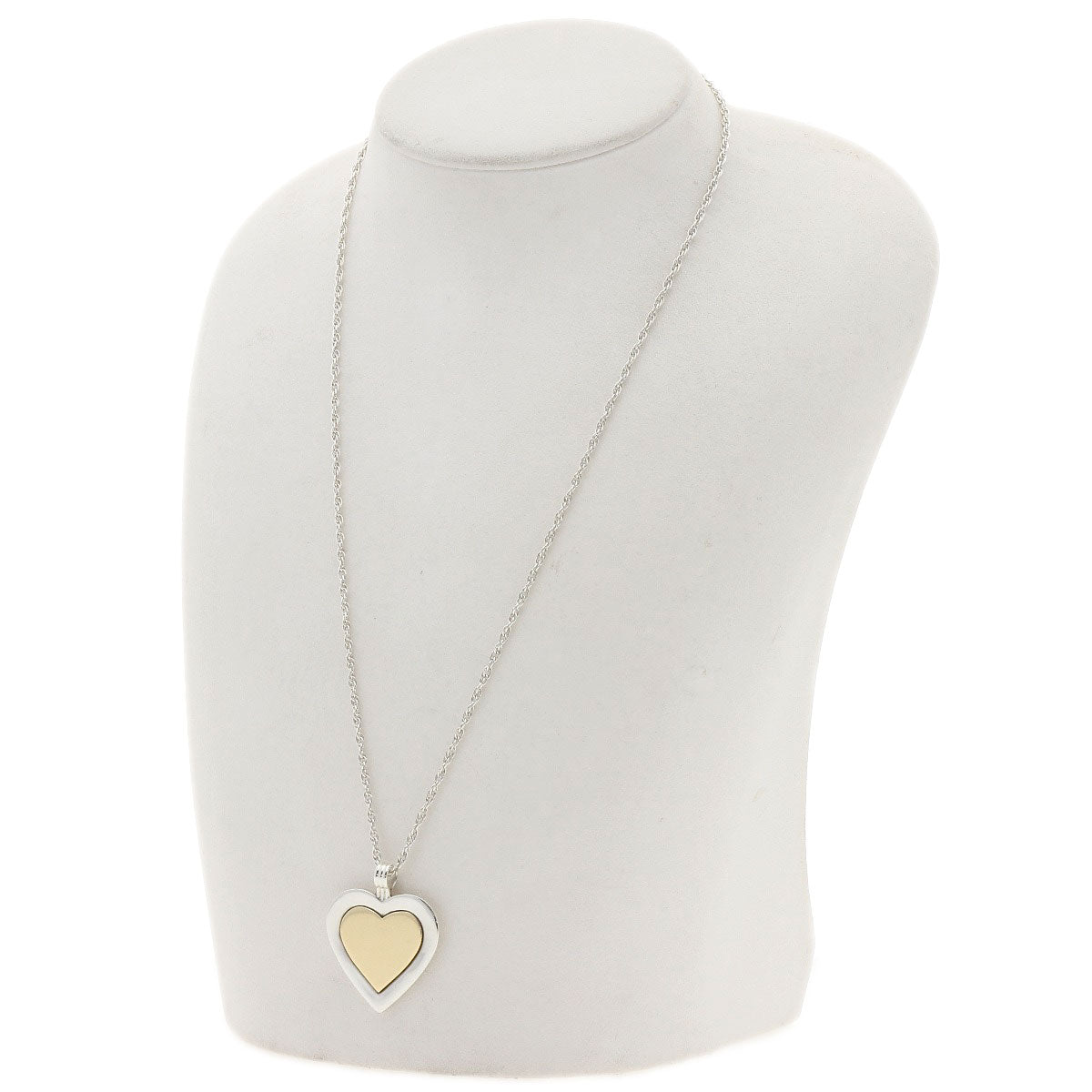 TIFFANY&Co.   Necklace Heart Two-Tone Silver 18K Yellow GoldLadies