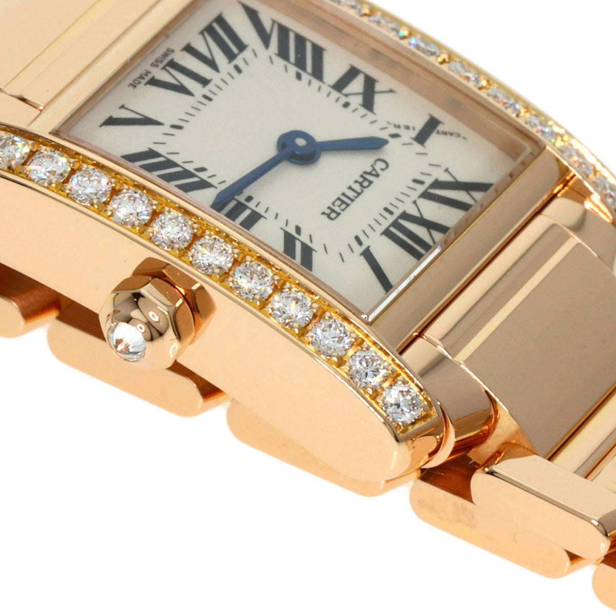 CARTIER Tank Francaise SM Diamond Watches WE1001R8 K18 Pink Gold/18K Pink Gold Ladies