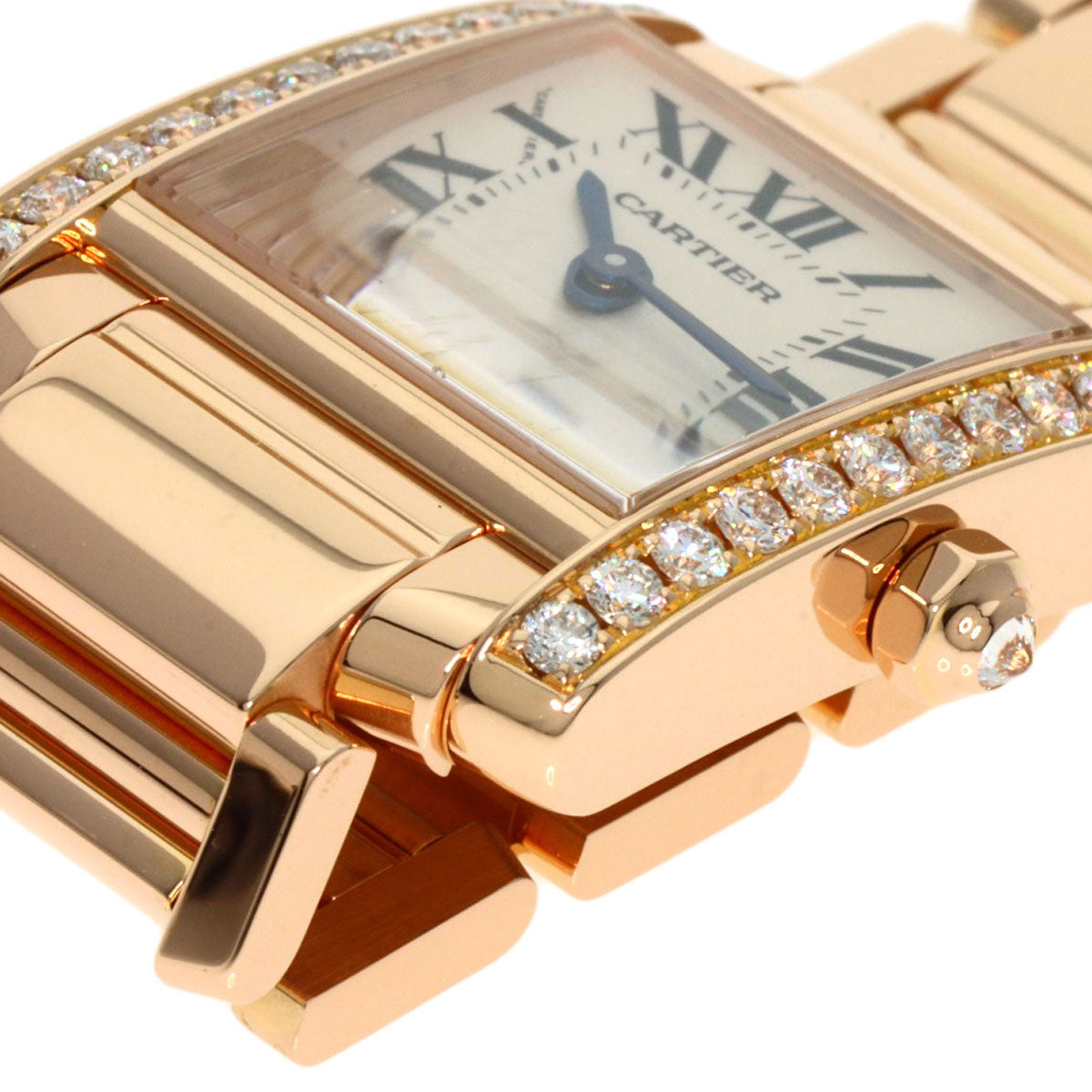 CARTIER Tank Francaise SM Diamond Watches WE1001R8 K18 Pink Gold/18K Pink Gold Ladies