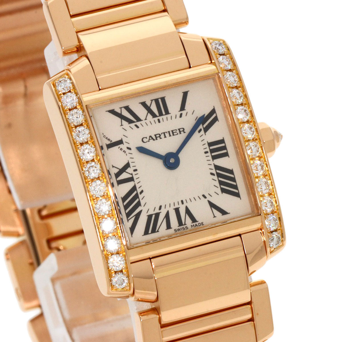 CARTIER Tank Francaise SM Diamond Watches WE1001R8 K18 Pink Gold/18K Pink Gold Ladies