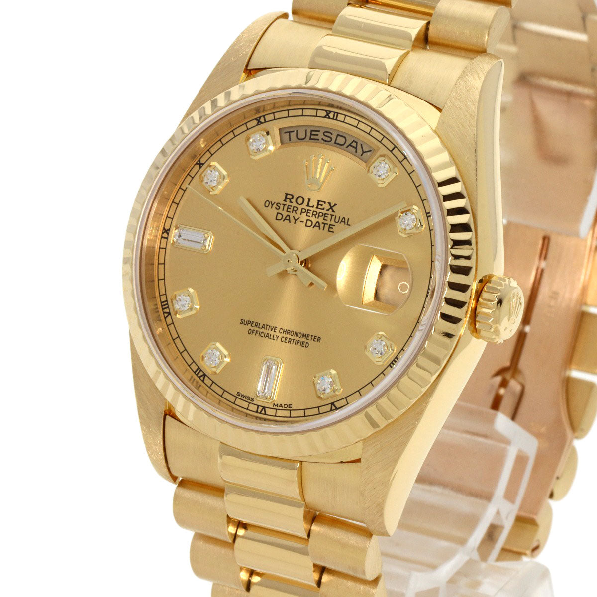 ROLEX Day Date 10P Diamond New Point Watches 18238A K18 Yellow Gold/18K Yellow Gold mens