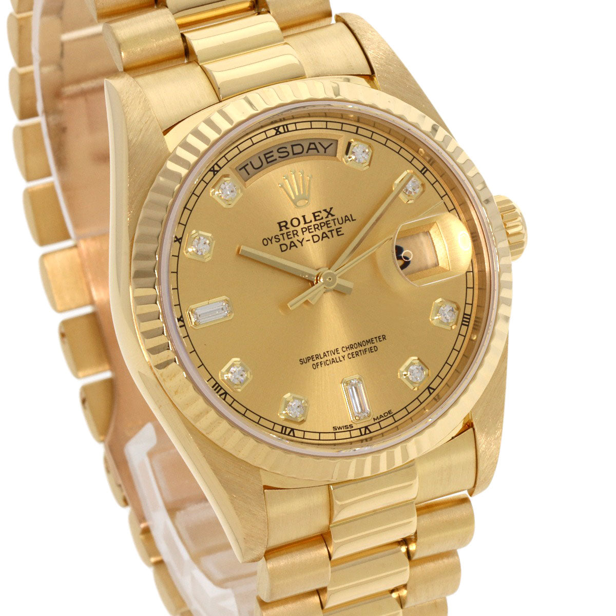 ROLEX Day Date 10P Diamond New Point Watches 18238A K18 Yellow Gold/18K Yellow Gold mens