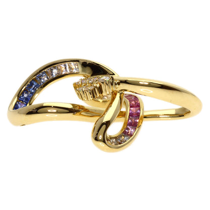 Jeunet Sapphire Diamond Pendant top K18 Yellow Gold Ladies [Used]