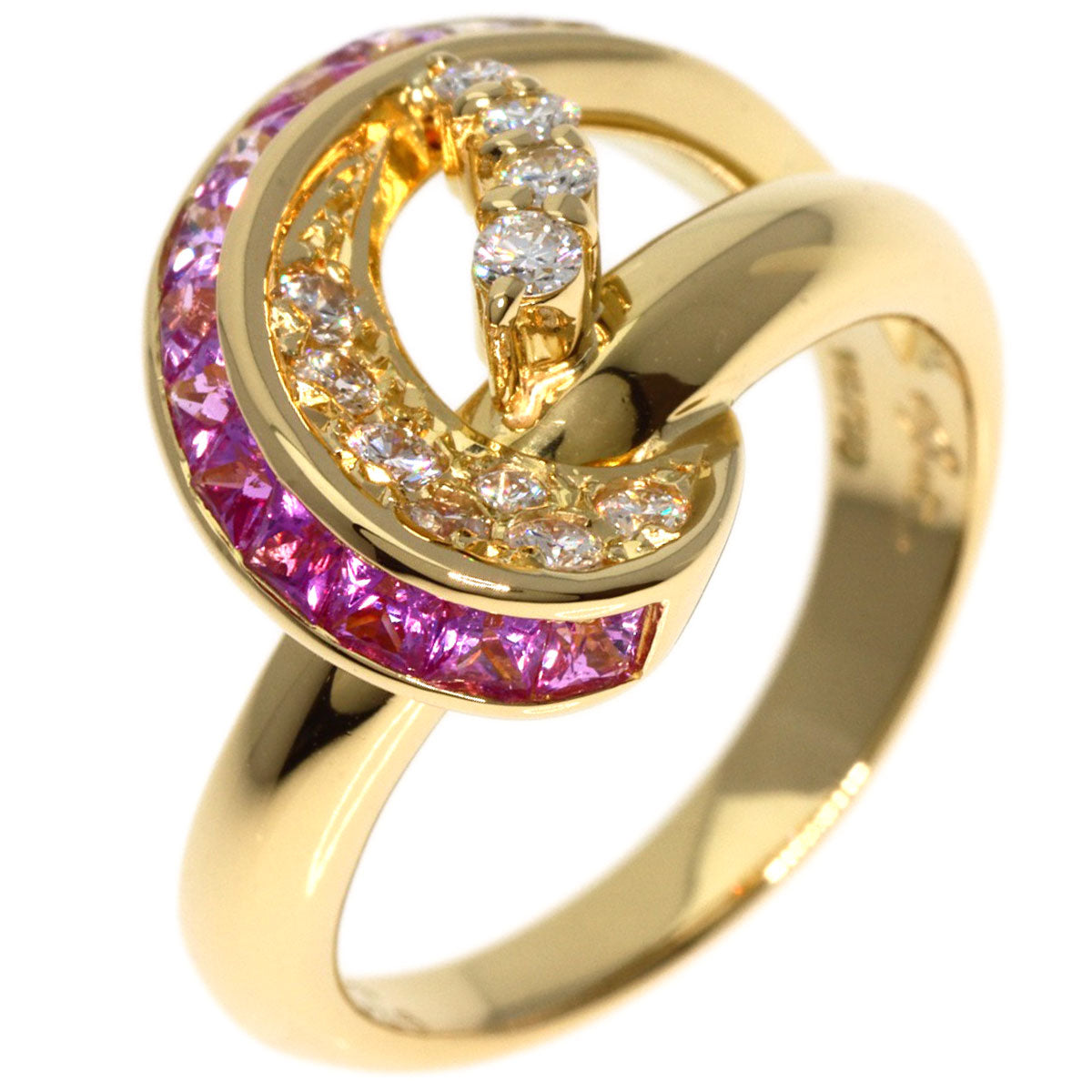 Jeunet   Ring Sapphire Diamond K18 Yellow Gold Ladies