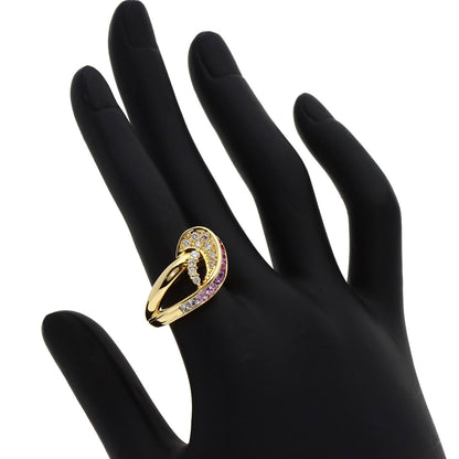 Jeunet   Ring Sapphire Diamond K18 Yellow Gold Ladies