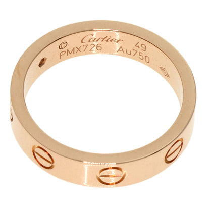 CARTIER   Ring mini love ring 1P Diamond #49 K18 Pink Gold Ladies