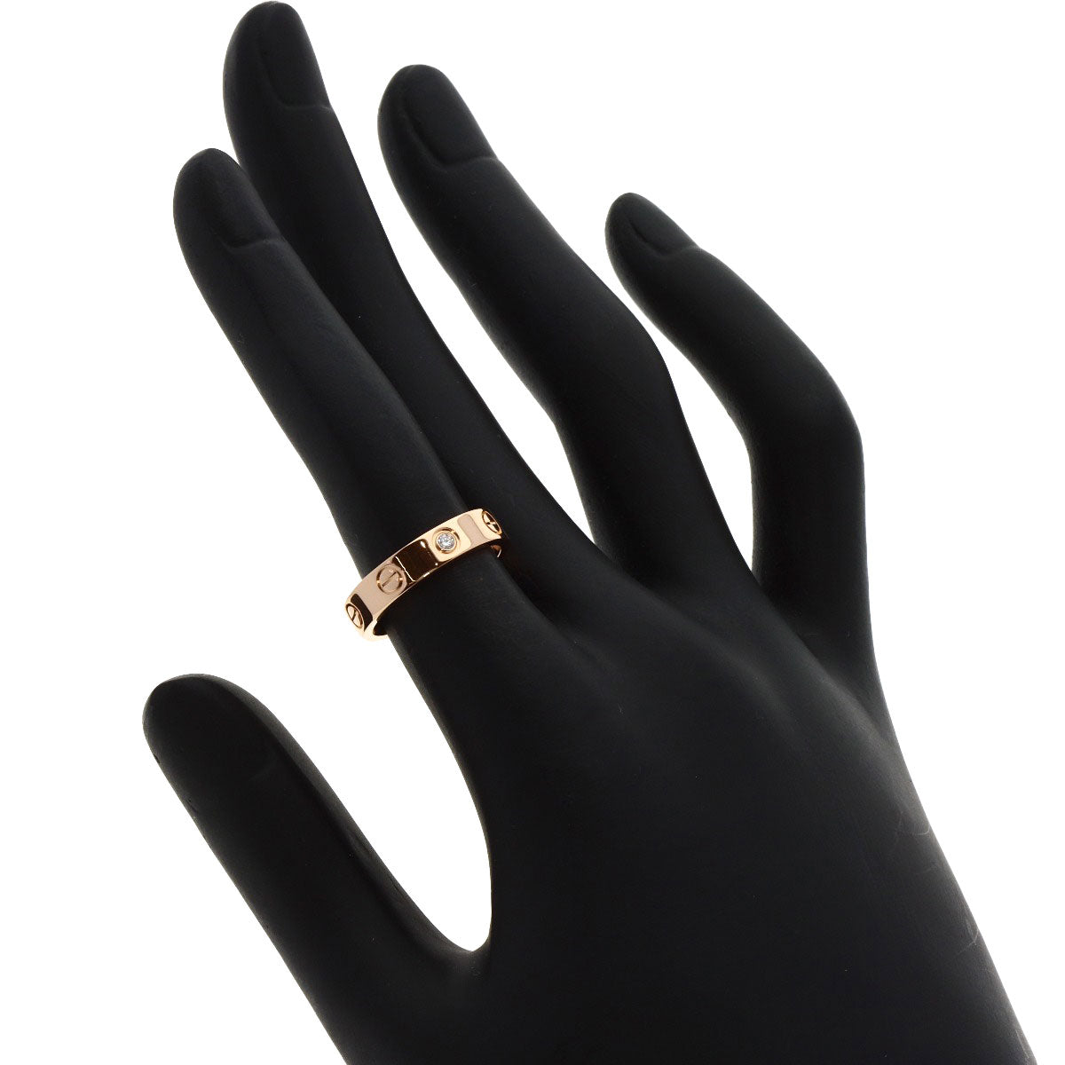 CARTIER   Ring mini love ring 1P Diamond #49 K18 Pink Gold Ladies