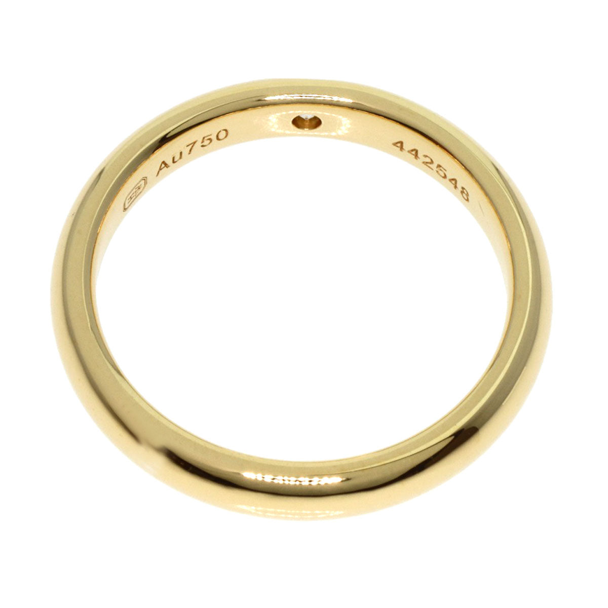 HARRY WINSTON Round Cut Wedding Ring 1P Diamond Ring K18 Yellow Gold Ladies [Used]