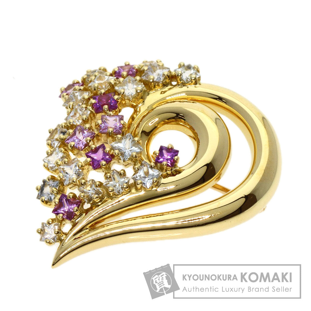 POLA   Brooch sapphire K18 Yellow Gold Ladies
