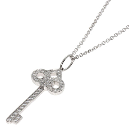TIFFANY&Co. Fleur de Lis Key Diamond Necklace Platinum PT950 K18 White GoldLadies [Used]