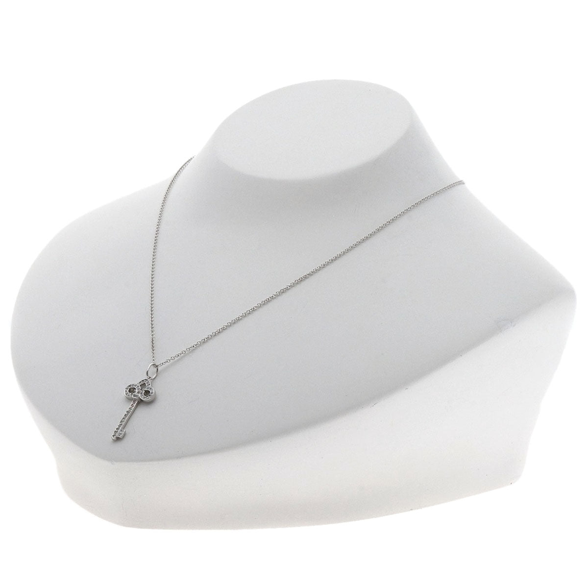 TIFFANY&Co. Fleur de Lis Key Diamond Necklace Platinum PT950 K18 White GoldLadies [Used]