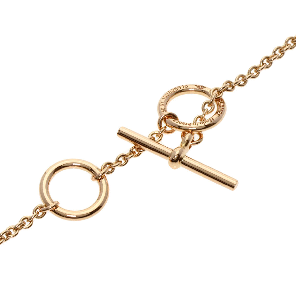 HERMES   Necklace Shane Dunkle Mini Punk #ST K18 Pink Gold Ladies