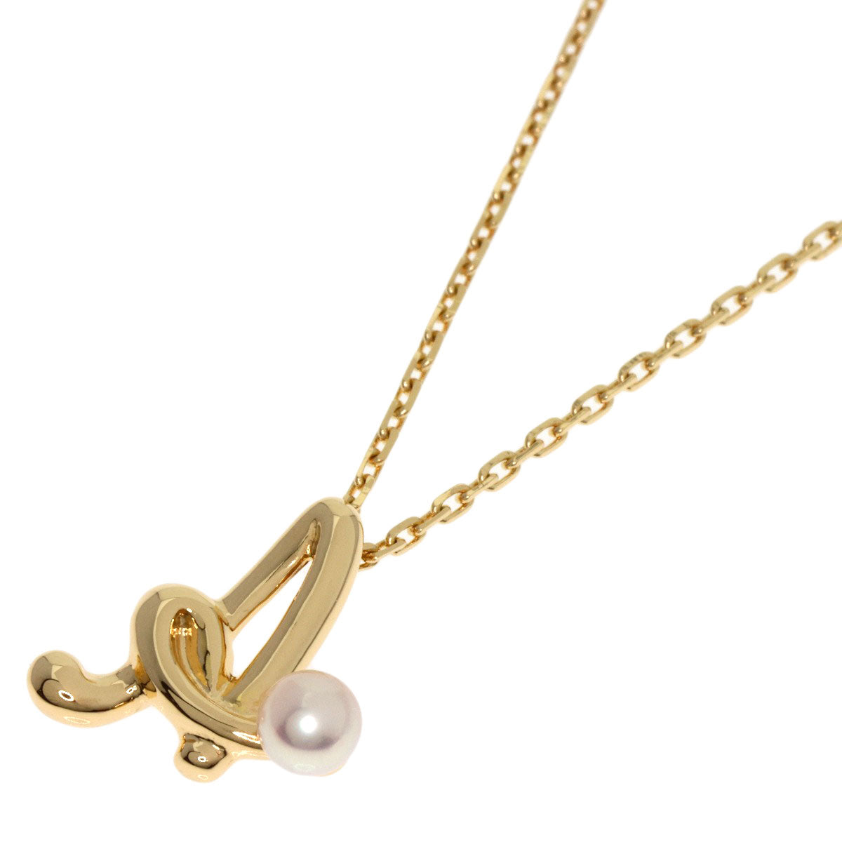 TASAKI   Necklace Initial A Pearl Pearl K18 Yellow Gold Ladies