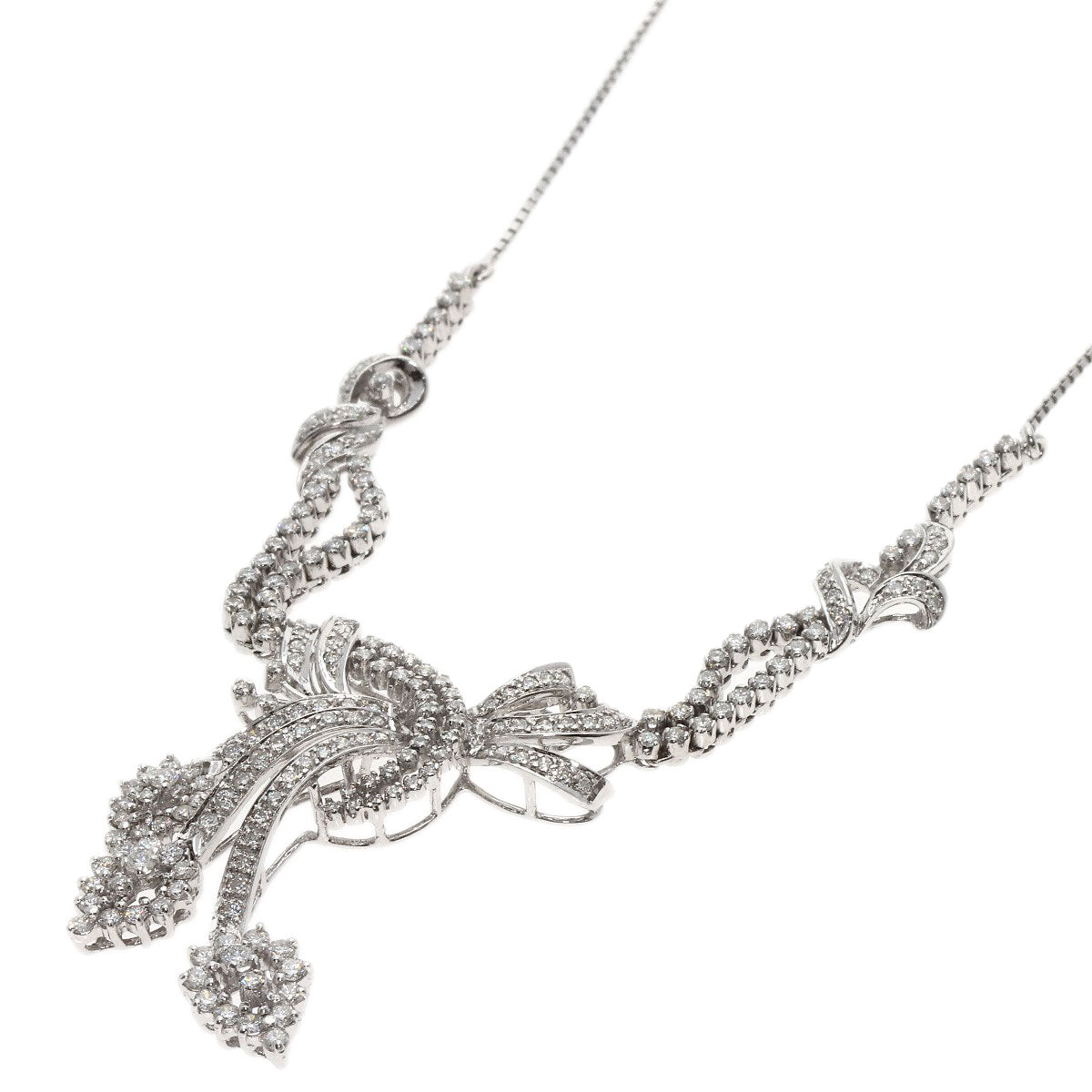 Diamond Necklace K18 White Gold 17.1g　Ladies