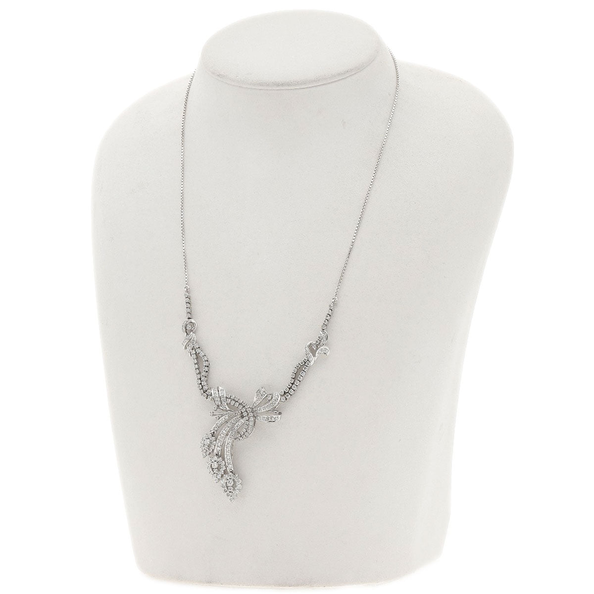 Diamond Necklace K18 White Gold 17.1g　Ladies