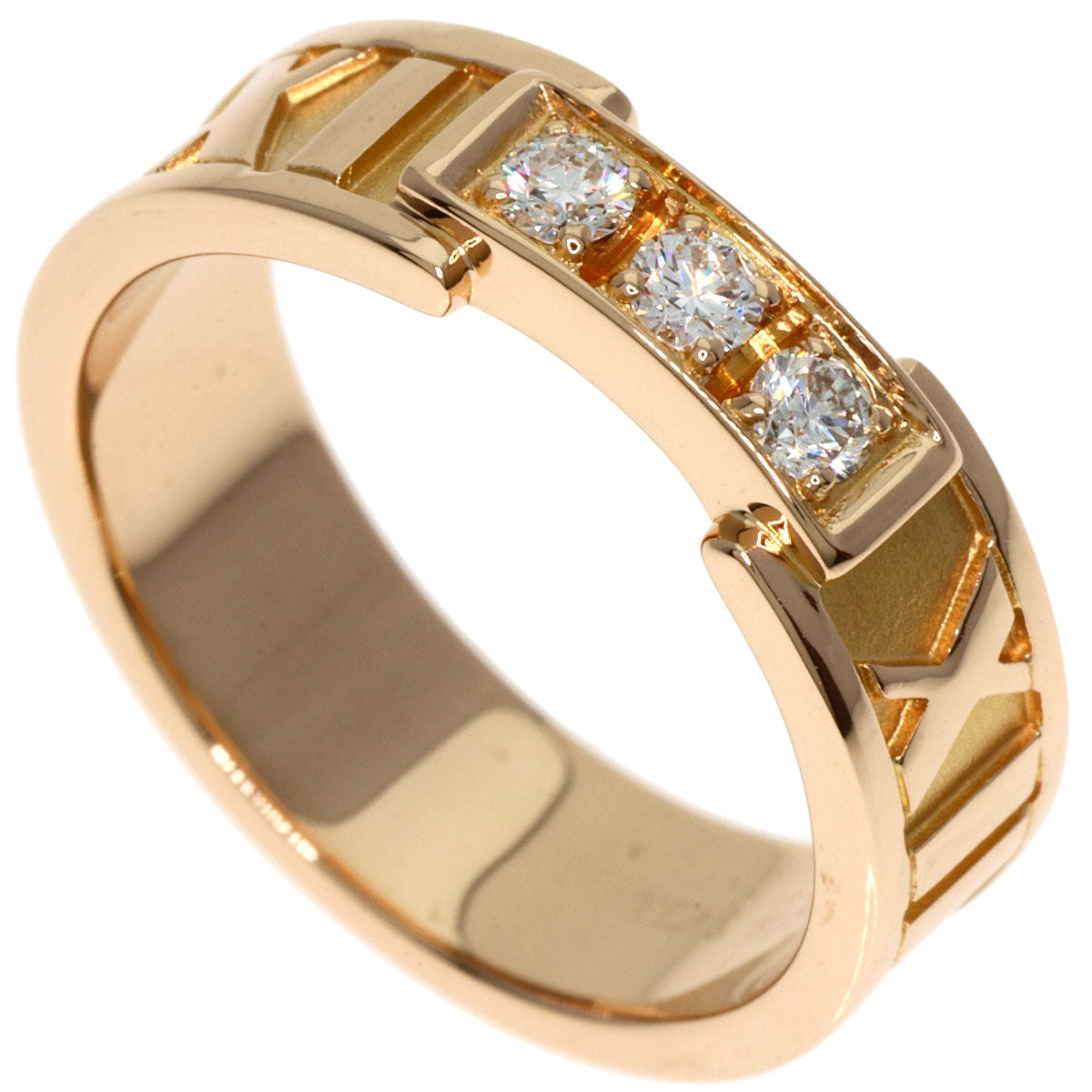 TIFFANY&Co.   Ring Atlas 3P Diamond K18 Pink Gold Ladies