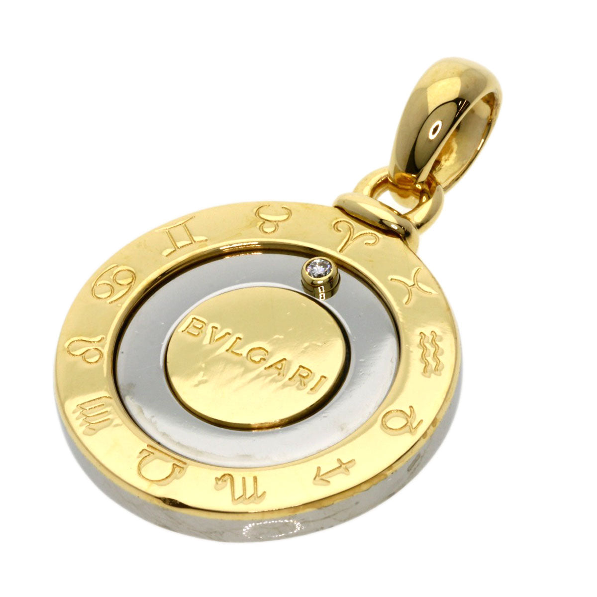 BVLGARI   Pendant top Horoscope 1P Diamond K18 Yellow Gold Stainless SteelLadies