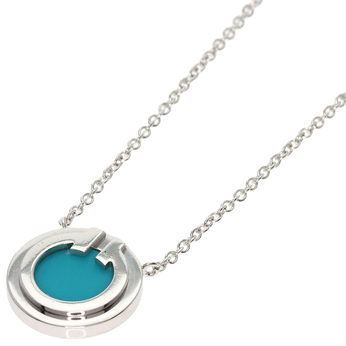 TIFFANY&Co.   Necklace T TWO Circle Turquoise Japan Exclusive K18 White Gold Ladies