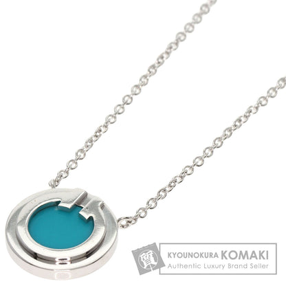 TIFFANY&Co.   Necklace T TWO Circle Turquoise Japan Exclusive K18 White Gold Ladies