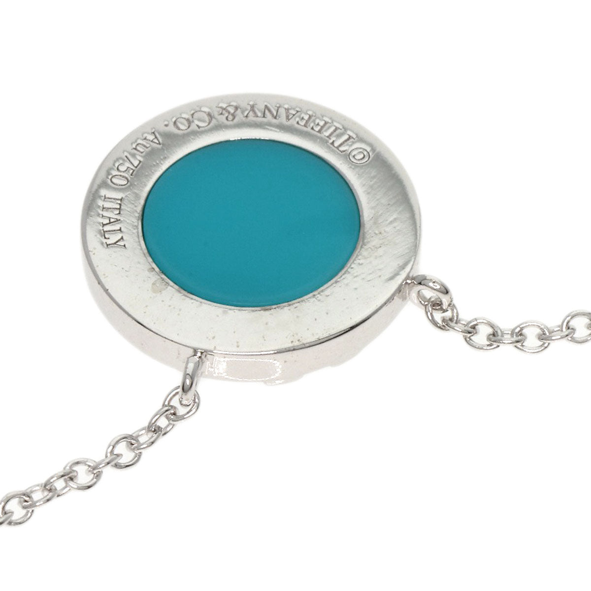 TIFFANY&Co.   Necklace T TWO Circle Turquoise Japan Exclusive K18 White Gold Ladies