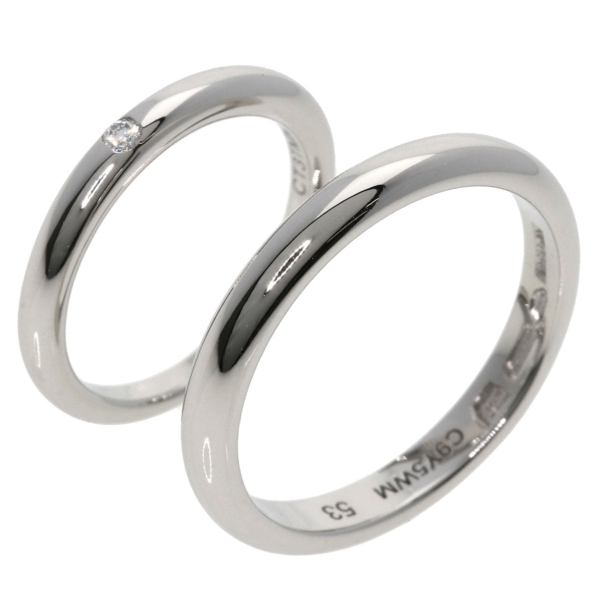 BVLGARI FEDDY WEDDING Diamond Pairing #43 #53 Ring Platinum PT950 unisex [Used]